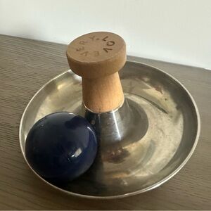 Lovevery- Wooden and Metal Spinning Toy with Blue Ball